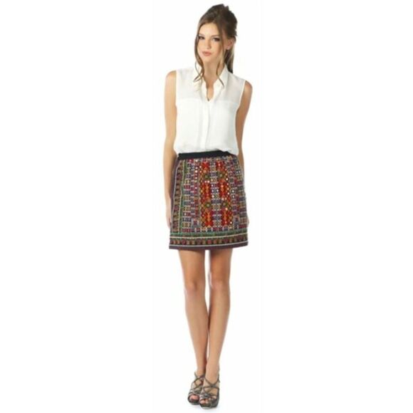 Anthropologie Tolani Michelle Black Mirrored Skirt Women's Size Medium - Picture 1 of 13